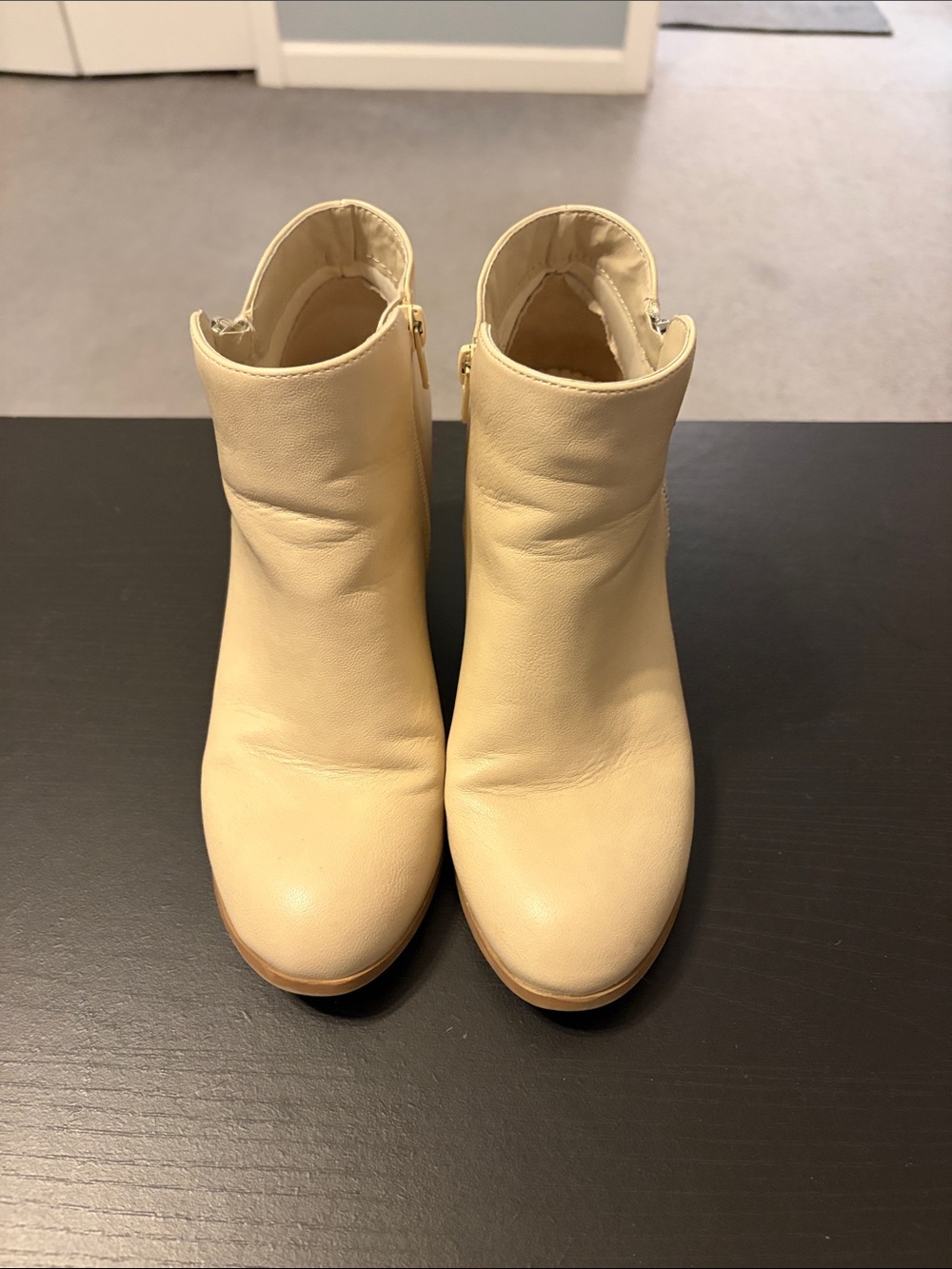 Style & Co. Cream Ankle Booties with Side Zip